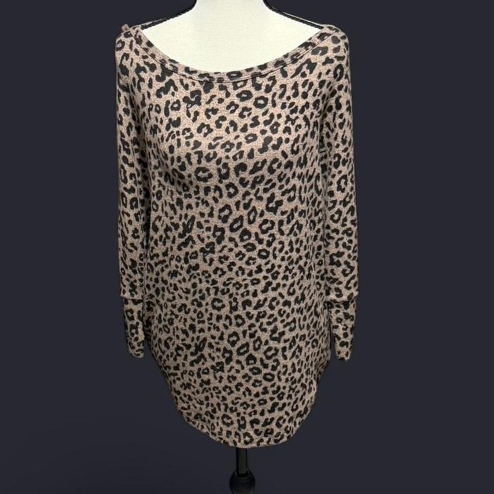 Market‎ & Spruce Leopard Knit Swearer New with Tags Medium Cozy Soft